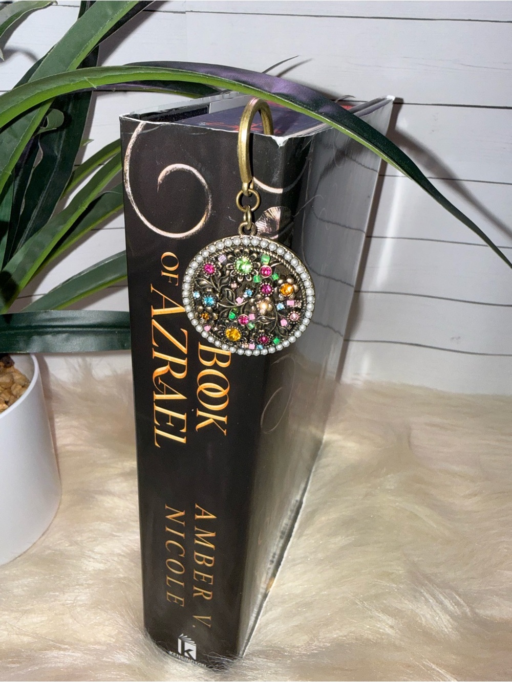 Multicolor Crystal Floral Bookmark